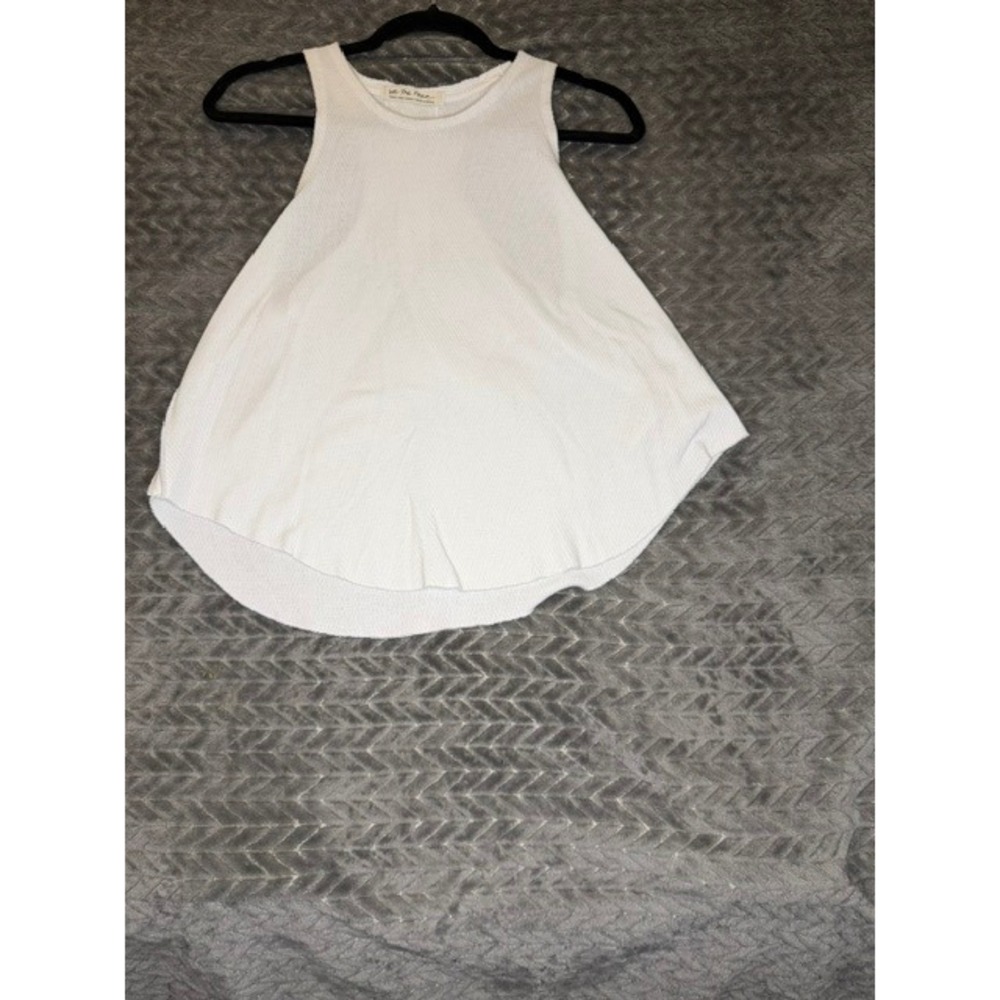 Free People We The Free White Waffle Knit Racerback Tank Top Small 0032